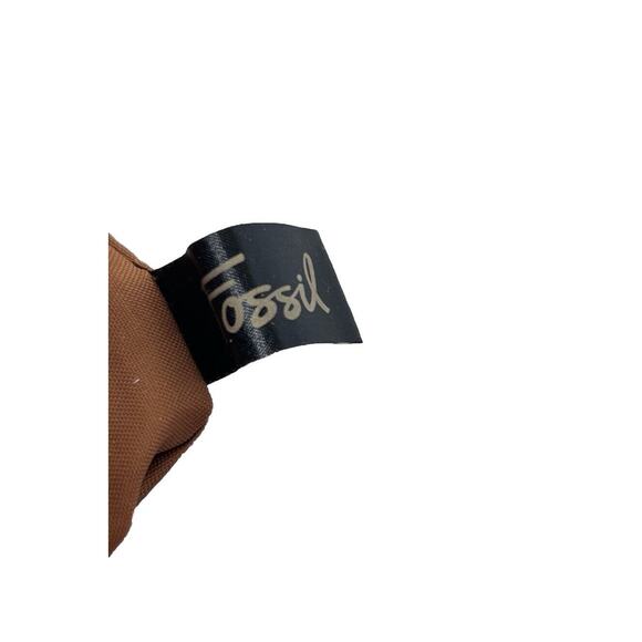 Fossil Canvas Fabric & Leather Crossbody Bag Purse Multicolor Geometric Stripe - Picture 12 of 13